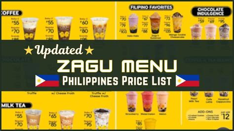 zagu menu|zagu philippines.
